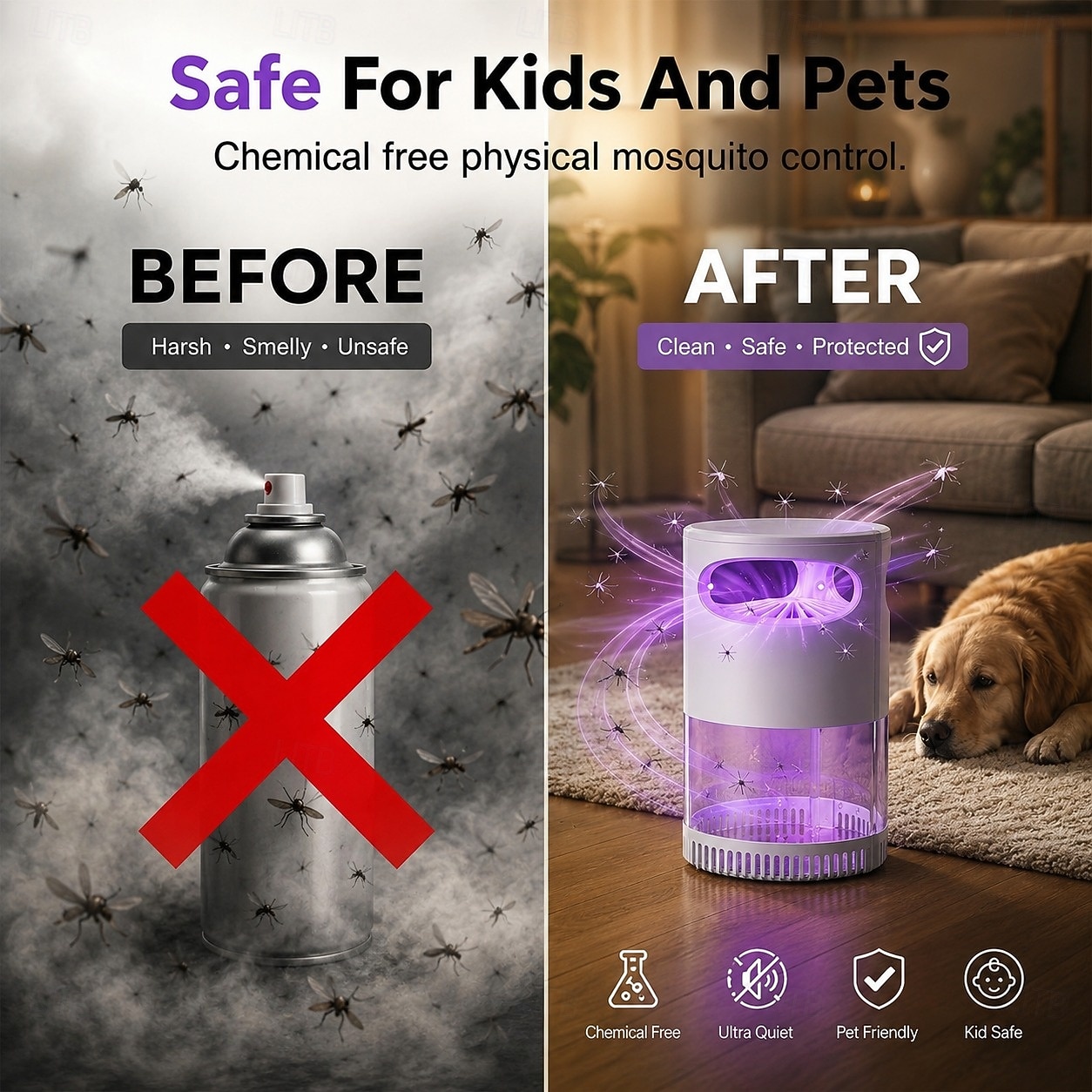 Piège à mouches des fruits, attrape-insectes volants, ventilateur intégré, pour moustiques, moucherons et autres insectes volants, tue-moustiques, lumière bleue efficace de 2026 ? $17.99 –P11
