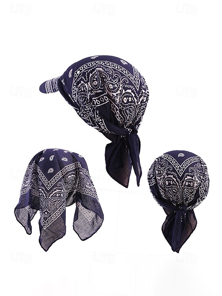 Cappello da baseball da donna con bandana, traspirante, in poliestere, con laccetti posteriori, ideale come cappello da sole, con stampa paisley, perfetto per vacanze estive al mare, equitazione, del 2026 a $9.99 –P9