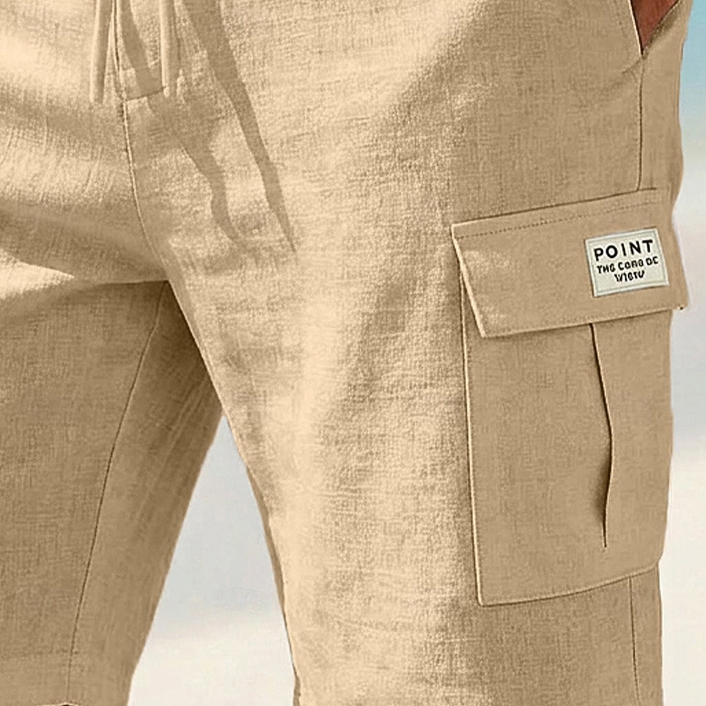 Men's Shorts Linen Shorts Summer Shorts Beach Shorts Drawstring Pocket Elastic Waist Color Block Solid Comfort Breathable Short Casual Daily Beach Vacation Fashion Blue Khaki Inelastic 2026 - $26.99 –P5