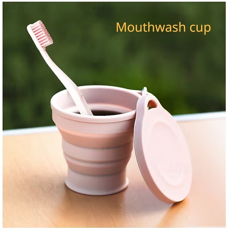 Conjunto de 3/6 copos dobráveis de silicone para uso externo com mosquetão, copos de bebida dobráveis, copos de água criativos e práticos com tampa de silicone multiuso. de 2026 por $14.49 –P8