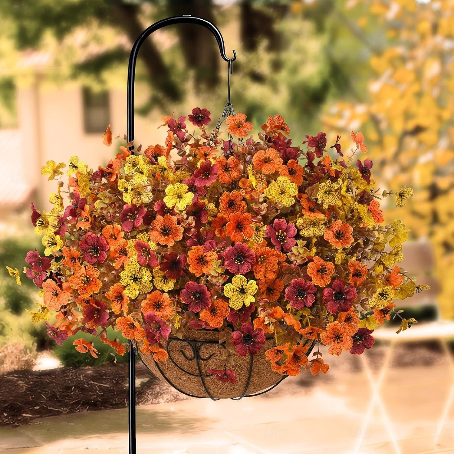 12 Bundles Fall Artificial Mums Flowers for Outdoor Fake Plants ...