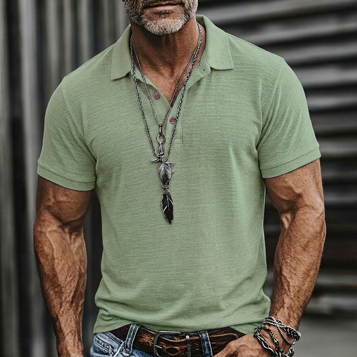 Voor heren Linnen overhemd Poloshirts Casual Vakantie Klassiek Korte mouw Vakantie Modieus Effen Met Textuur Knop Zomer Lente Normale pasvorm Meerblauw Zwart Blozend Roze Groen Licht Blauw Linnen 2026 - $22.99 –P4