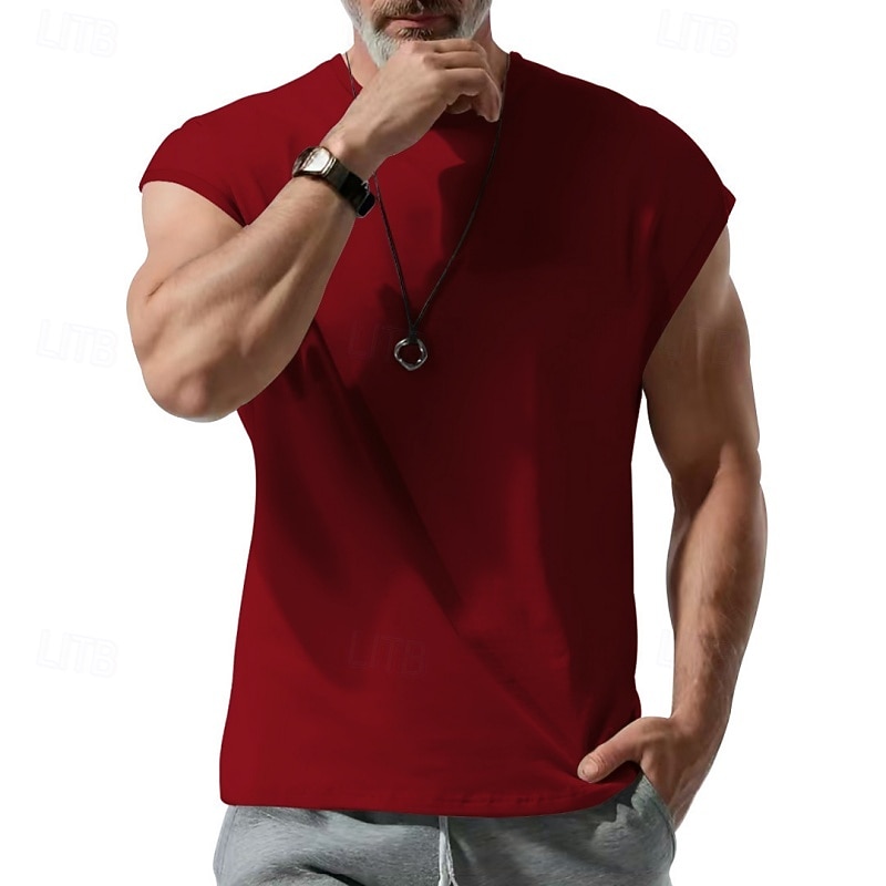 Men's Solid Colored Workout Tank Top Running Tank Top Gym Tank Top Summer Spring Classic Sleeveless Quick Dry Lightweight Moisture Wicking Breathable Gym Workout Active Training Exercise Black White 2026 - $15.49 –P9