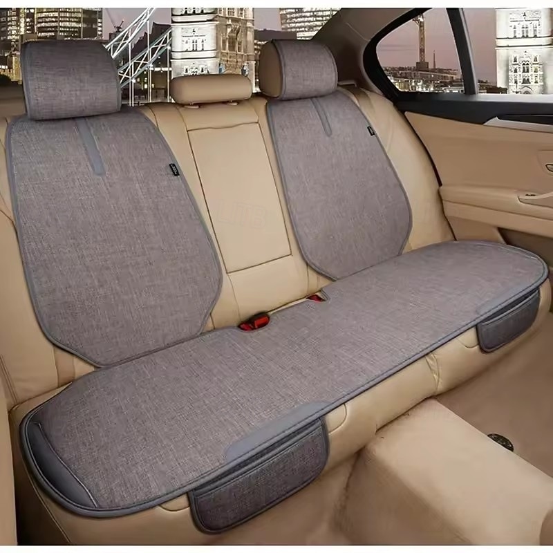 Ensemble complet de 7 housses de siège auto universelles, coussins avant et arrière en lin respirant avec protections de dossier, compatibles avec les airbags pour la plupart des voitures, SUV et de 2026 ? $98.99 –P1