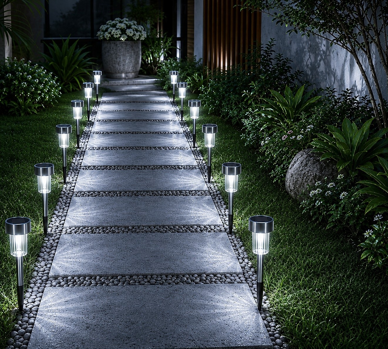 12pcs luci solari da giardino per prato all'aperto a led luce solare impermeabile patio illuminazione percorso cortile lampada decorazione paesaggio del 2026 a $43.99 –P3
