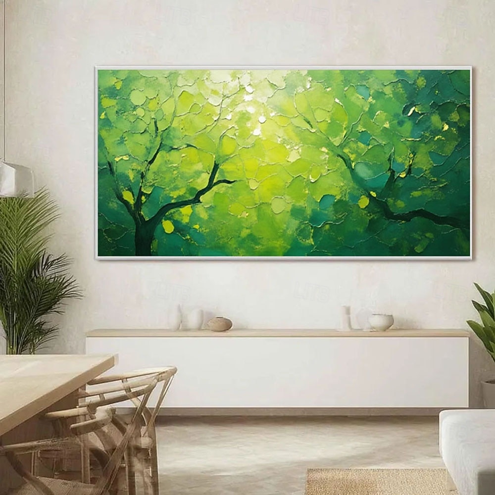 Original painting hand painted Green Tree Oil Painting On Canvas Large ...