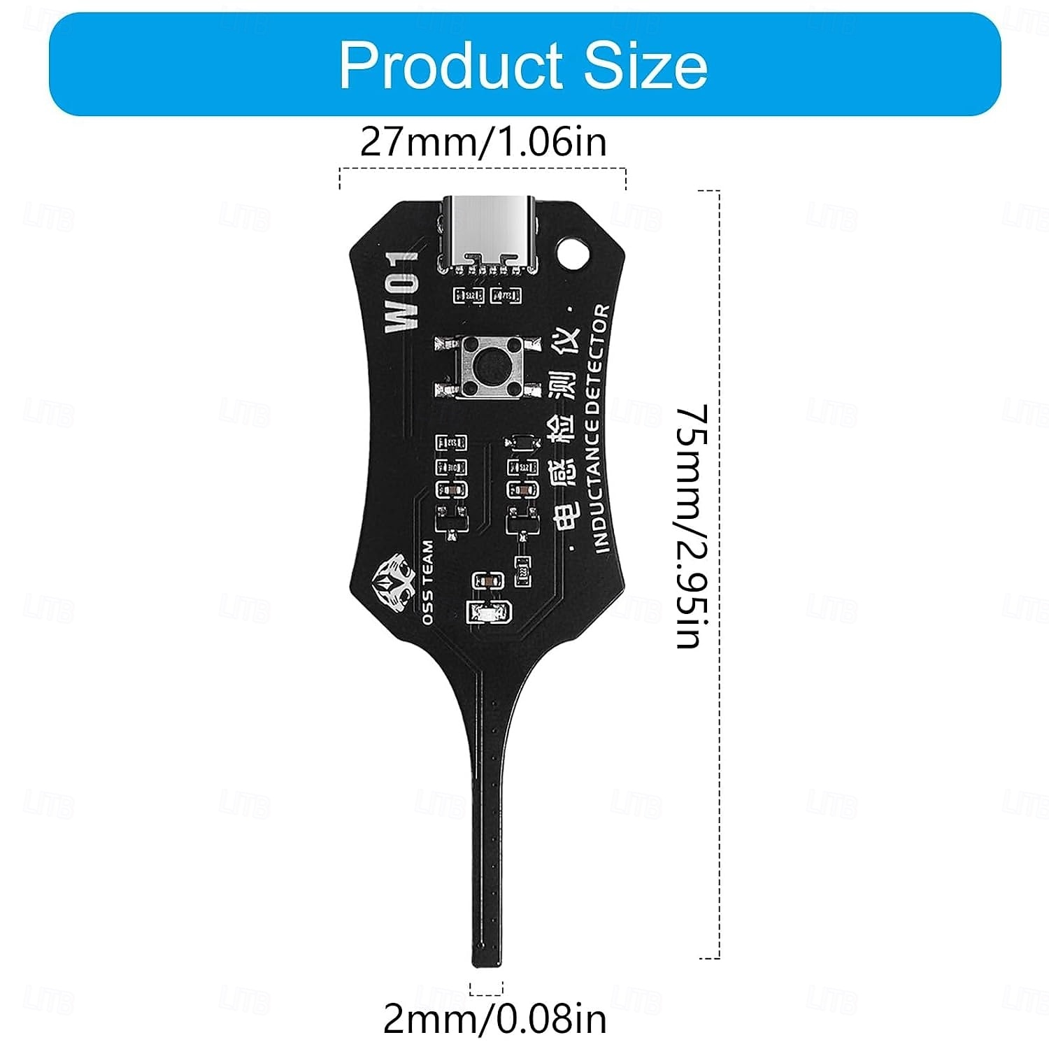 2 stuks draagbare mini-inductortester, type-C-voeding, zeer nauwkeurig testapparaat voor spoelen op moederborden, snelle diagnose- en reparatietool voor inductiefouten in elektronische componenten van 2026 - $16.99 –P2