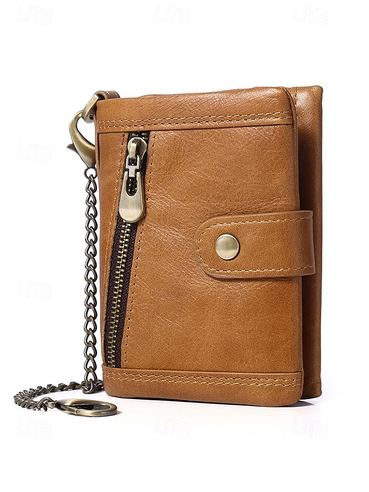 Portafoglio da uomo in vera pelle – organizer per carte, contanti e monete, design classico e resistente, ideale per lavoro e tempo libero, per l'uso quotidiano e i viaggi, disponibile in diversi del 2026 a $26.99 –P6