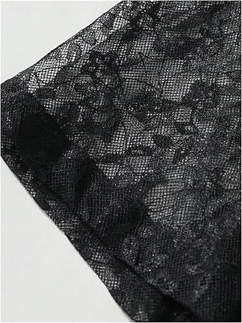 Men Shirt Casual Shirt Button Up Shirt Jacquard Shirt Black Short Sleeve Plain Shirt Collar Casual Daily Lace Clothing Apparel Elegant Fashion Casual 2026 - $26.99 –P3