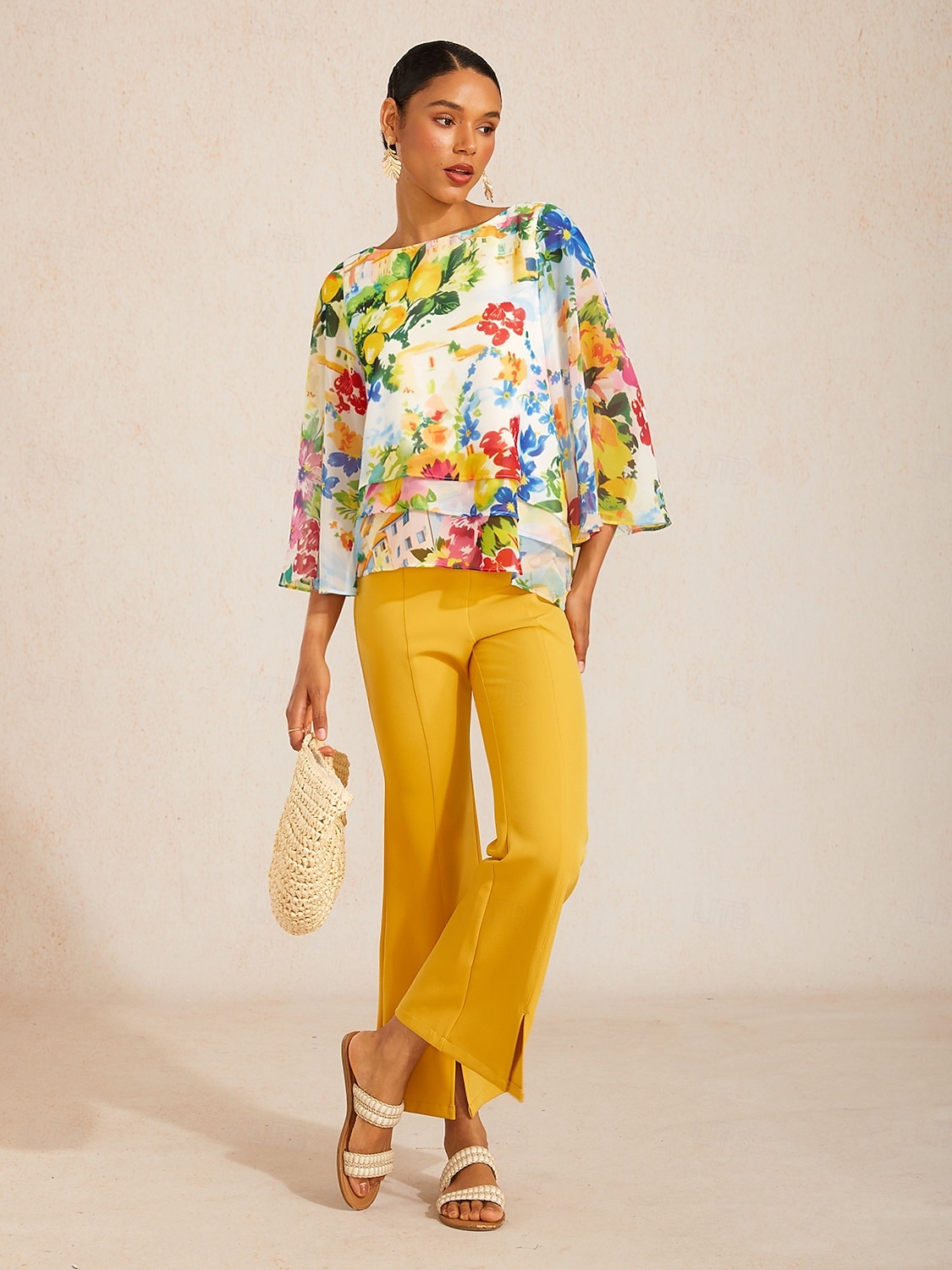 Chiffon-Lagenoberteil mit Zitrusgarten-Motiv 2026 - $67.99 –P2