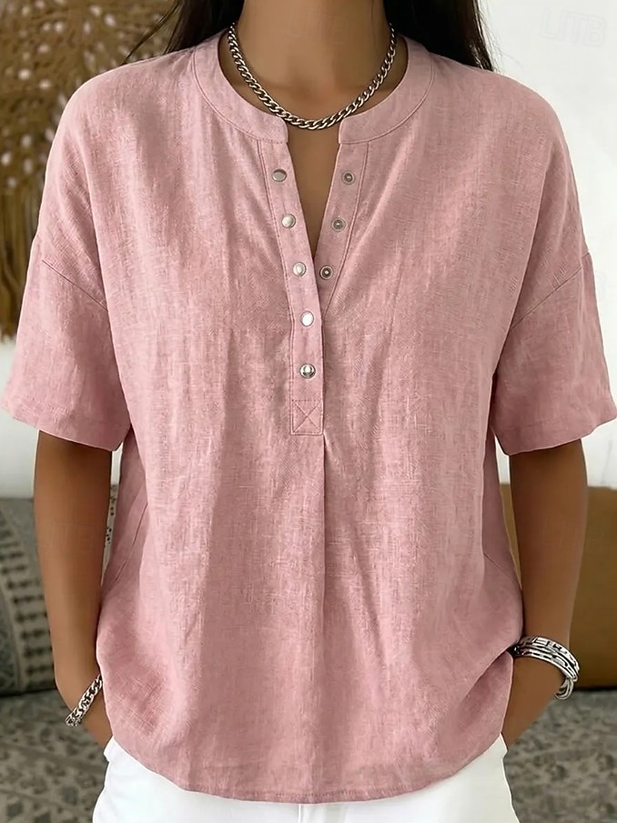 Mujer Camisa Color sólido Plano Elegante Diario Clásico Sin Mangas Tops largos Casual Azul Piscina Negro Amarillo Verde Trébol Caqui Verano Primavera 2026 - $26.99 –P2