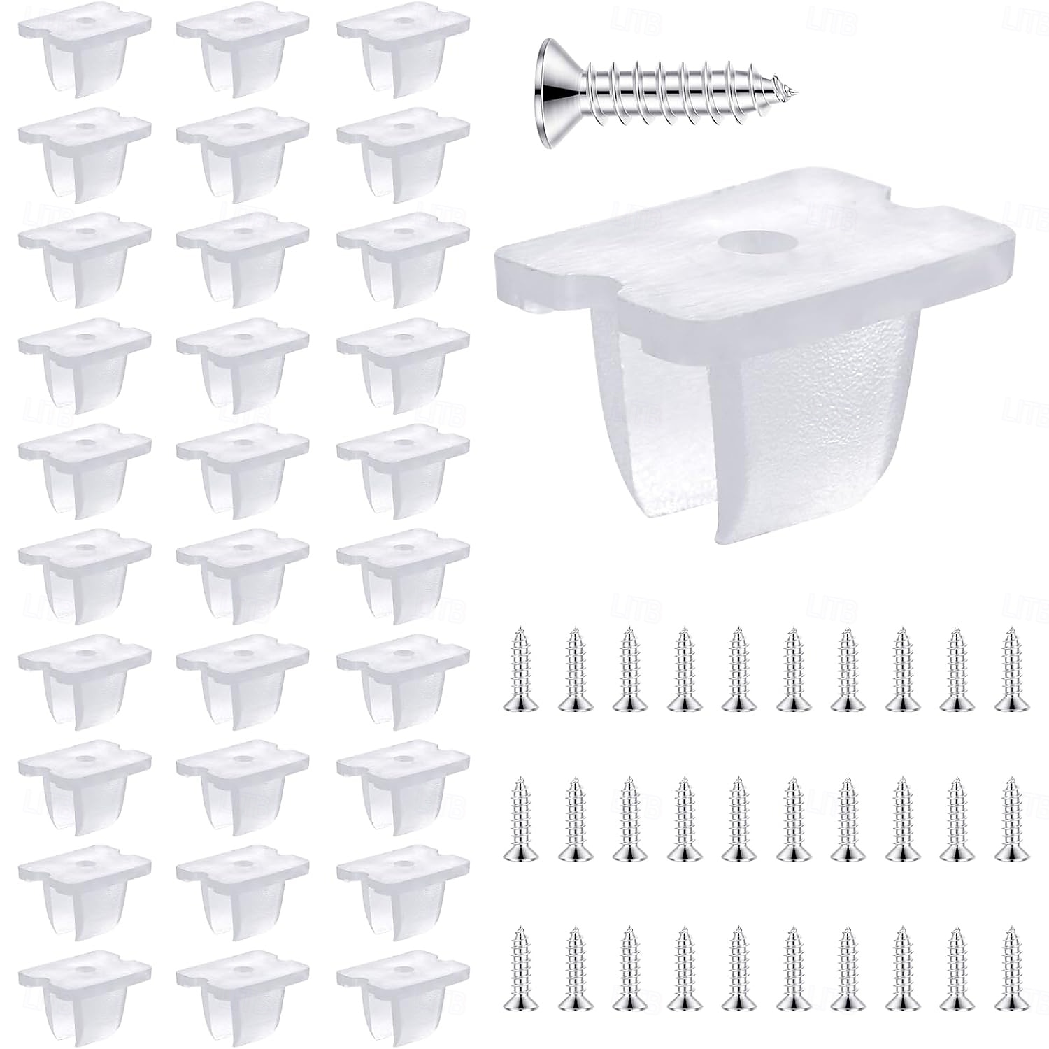 Clips de montaje para tiras LED impermeables (30-200 unidades), soporte de montaje para tiras LED de neón, abrazaderas de fijación con 30-200 tornillos para tiras de iluminación LED de 5 mm a 6 mm, 2026 - $8.99 –P1