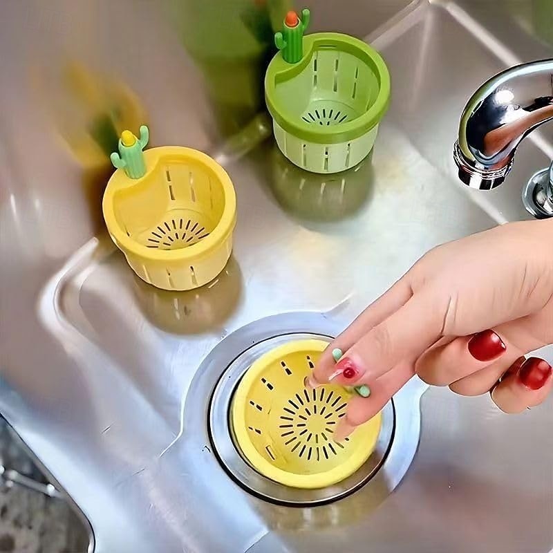 4/6 pezzi filtro di scarico per lavello da cucina a forma di cactus, cestello di svuotamento automatico a pressione, filtro raccogli-rifiuti da cucina, rete filtrante per lavello a forma di cactus del 2026 a $6.97 –P3