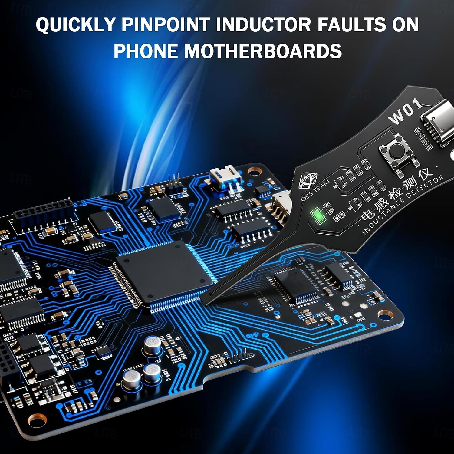 2 stuks draagbare mini-inductortester, type-C-voeding, zeer nauwkeurig testapparaat voor spoelen op moederborden, snelle diagnose- en reparatietool voor inductiefouten in elektronische componenten van 2026 - $16.99 –P6