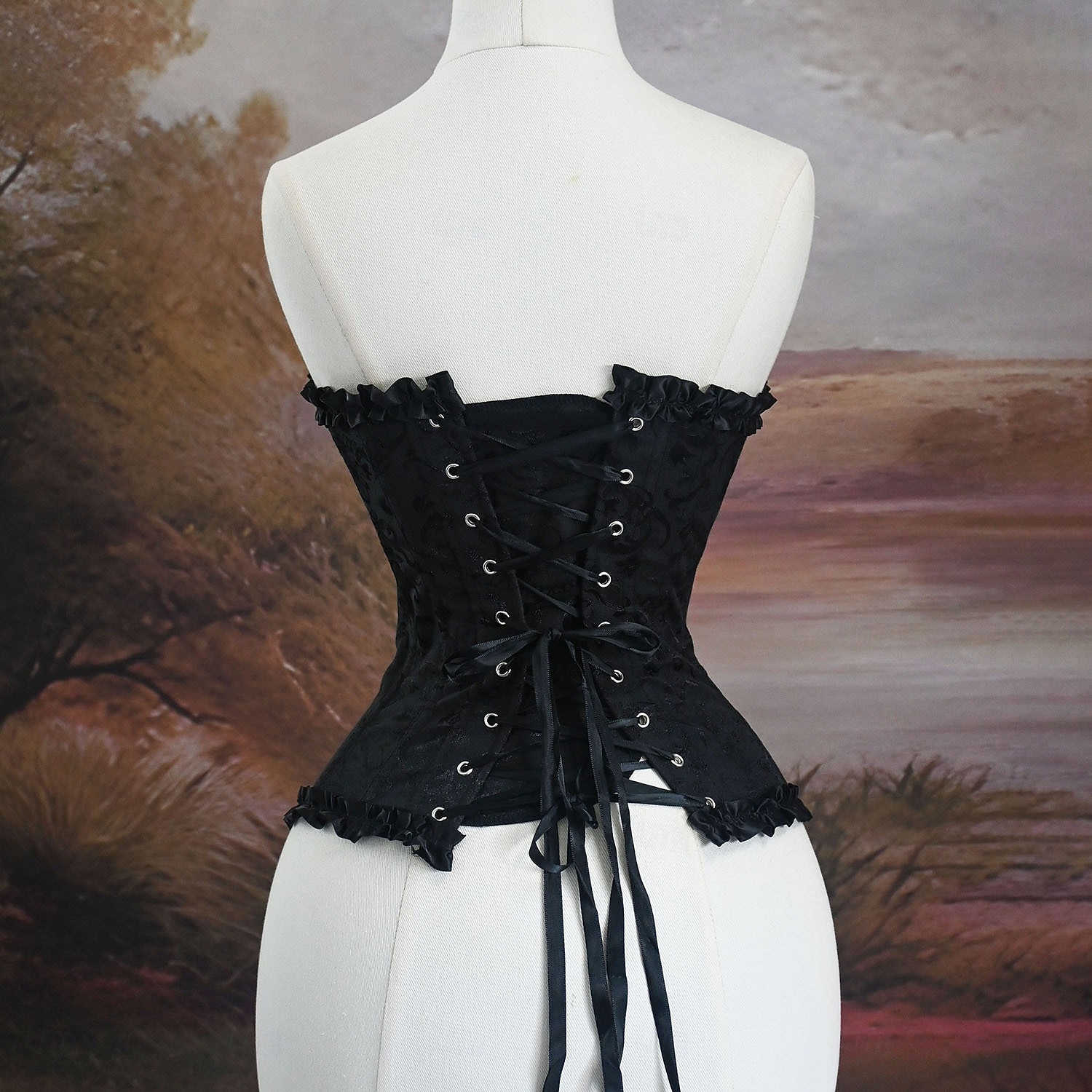 Medieval Renaissance Corset Overbust Corset Noblewoman Jacquard Lace up Floral Fancy Dress Women's Royal Halloween Carnival Renaissance Fair LARP Adults' Corset Spring & Summer 2026 - $36.99 –P15