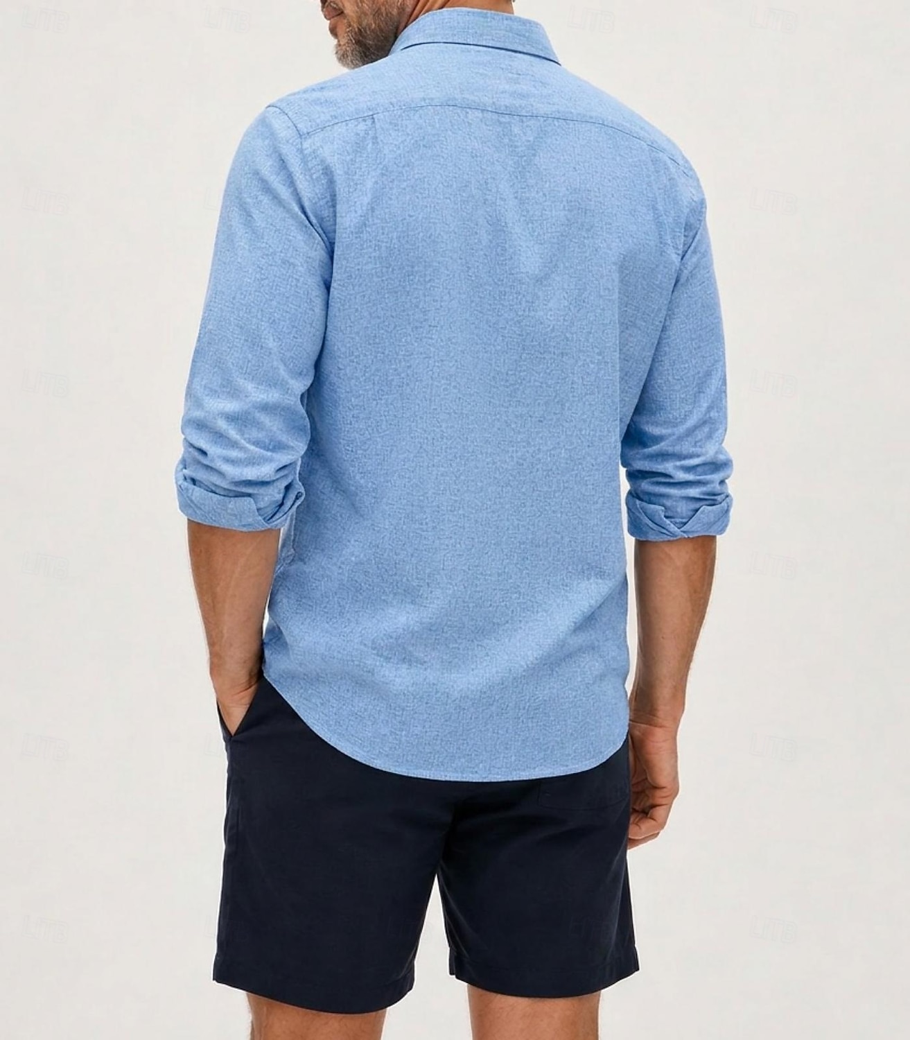Camisa de lino transpirable para hombre - camisa casual de verano de manga larga - azul, negro, blanco 2026 - $39.99 –P10