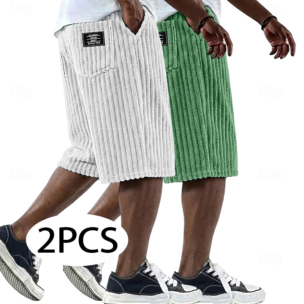 Per uomo Shorts Pantaloncini casual Pantaloncini di velluto a coste Tasca Elastico in vita Testurizzato Tinta unica Semplice Comodità Traspirante Corto Casuale All'aperto Spiaggia Vacanza Moda Bianco del 2026 a $39.99 –P5