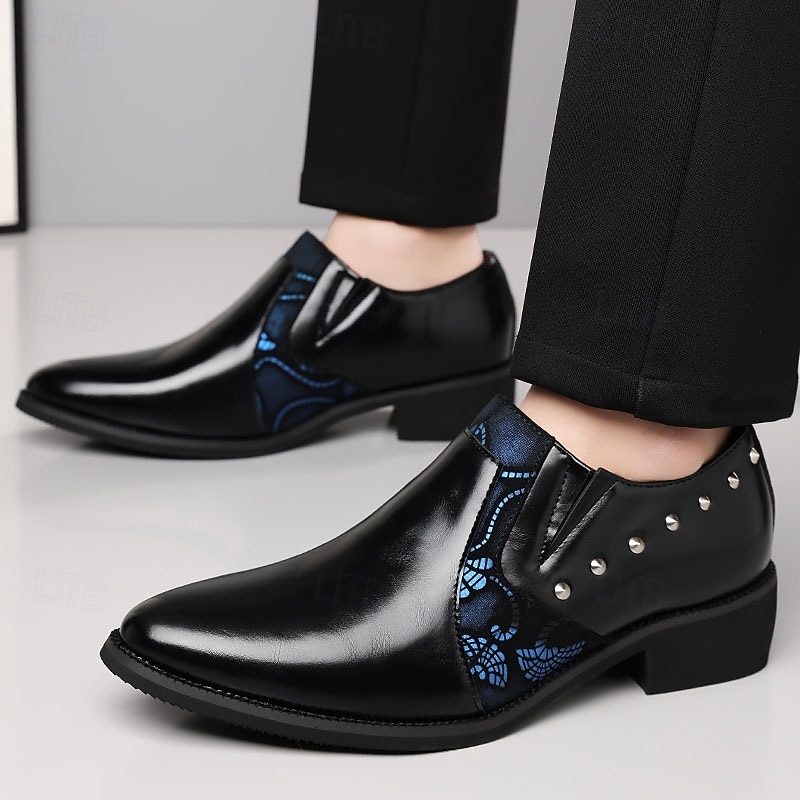 Men's Brown Side-Cut Derby Shoes Stud Detail Fashion Dress Shoes Elegant Statement Gentleman Footwear for Weddings, Banquets, Parties and Evening Occasion Wear 2026 - $46.99 –P9
