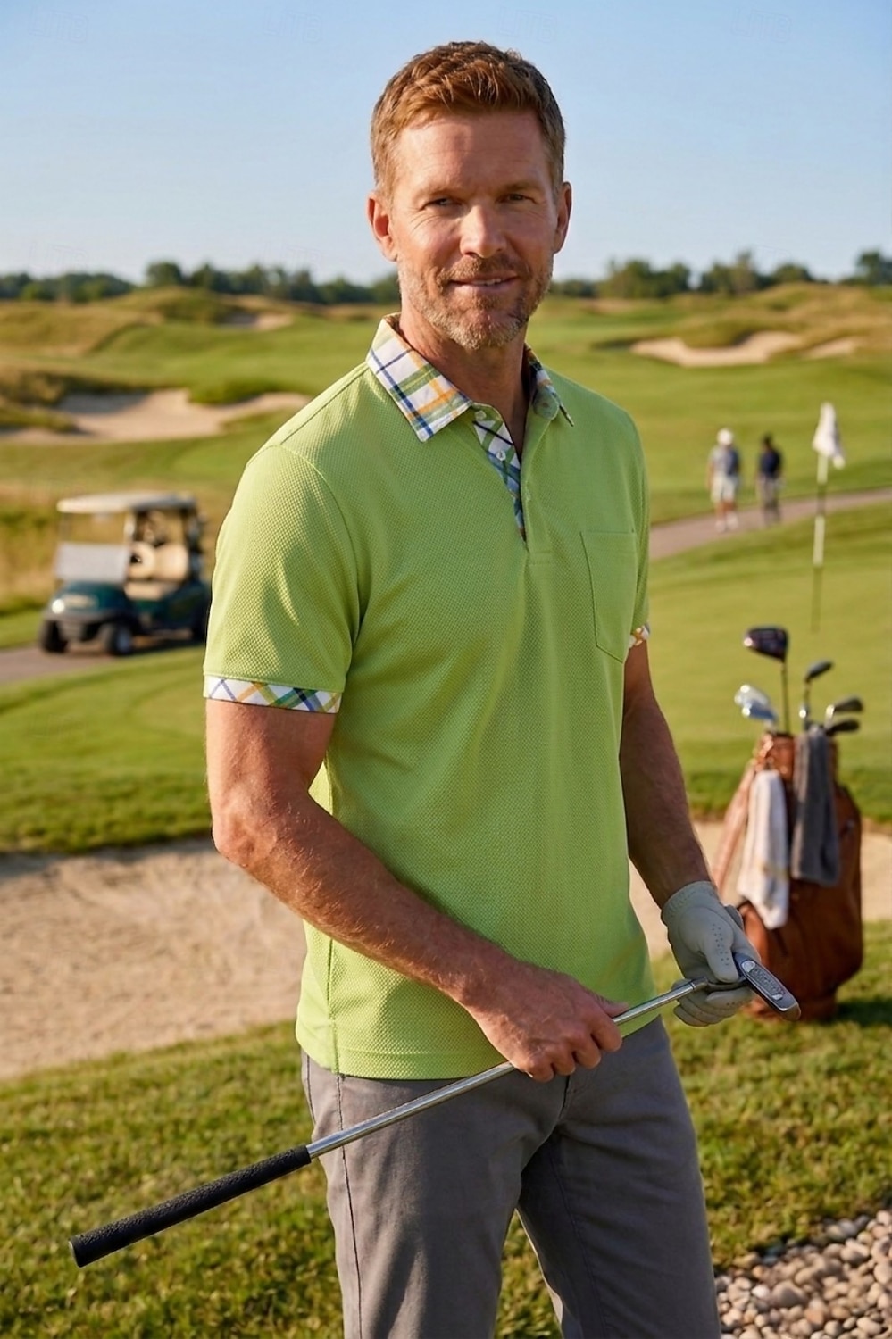 Polo da golf da uomo - polo a maniche corte in piqué color block - giallo blu navy verde del 2026 a $33.99 –P5