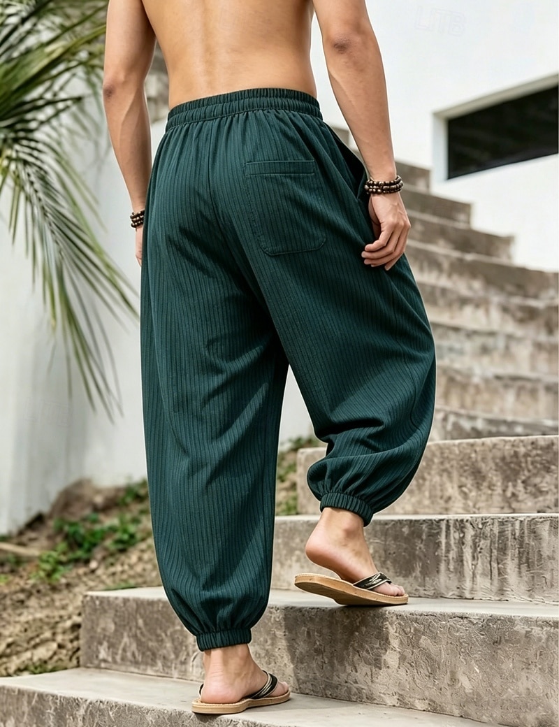 Per uomo Joggers Pantaloni Pantaloni casual Pantaloni a Nido d'Ape Coulisse Tasca Elastico in vita Tinta unica Asciugatura Rapida Leggero Quotidiano All'aperto Vacanza Vacanza Elegante Nero Bianco del 2026 a $26.99 –P4