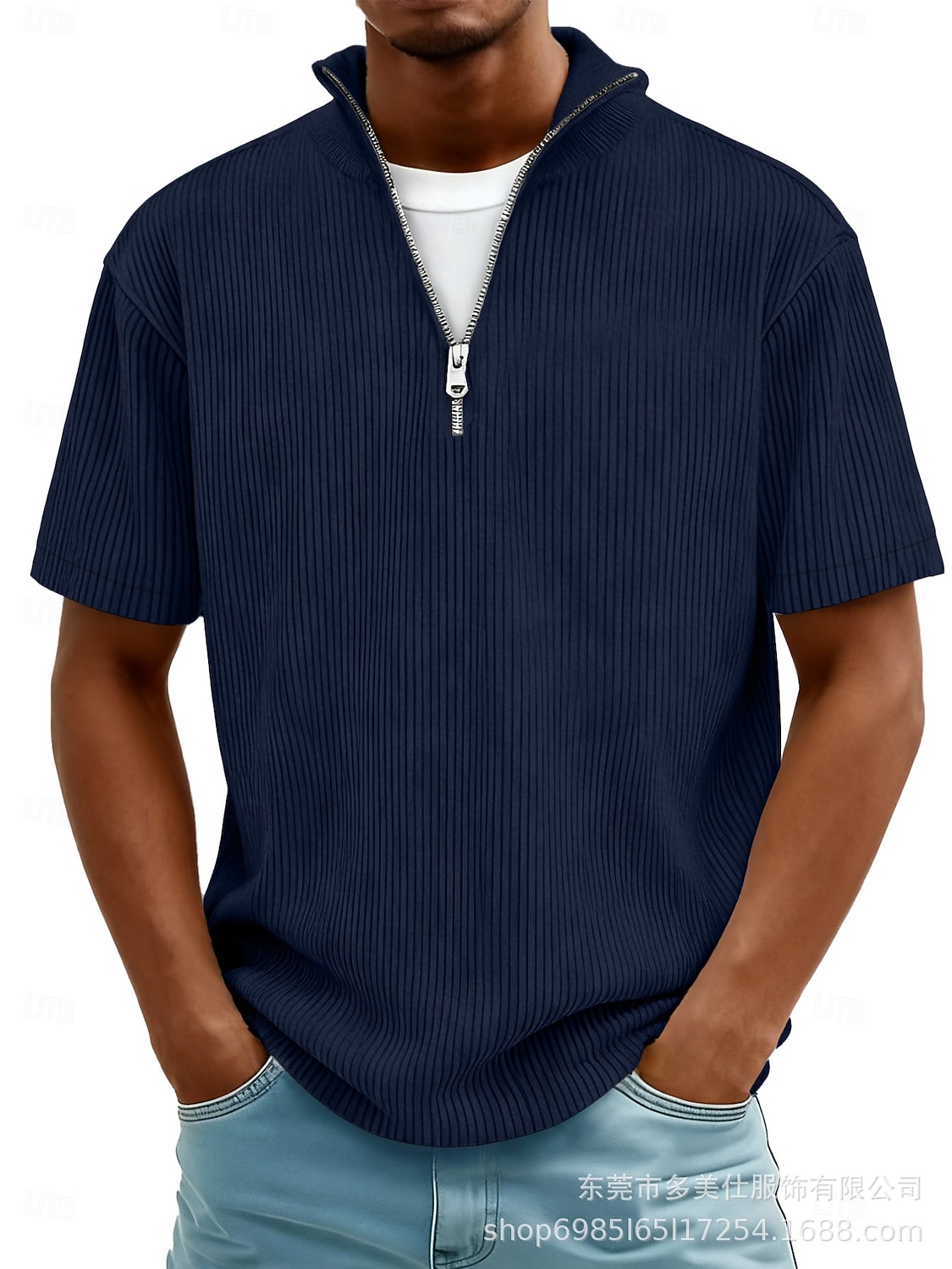 Per uomo Testurizzato Polo a Maglia Waffle Casuale Quotidiano Zip a un quarto Manica Corta Moda Semplice Cerniera Primavera & Estate Estate Primavera Vestibilità regolare Blu Verde Blu scuro Grigio del 2026 a $24.99 –P2