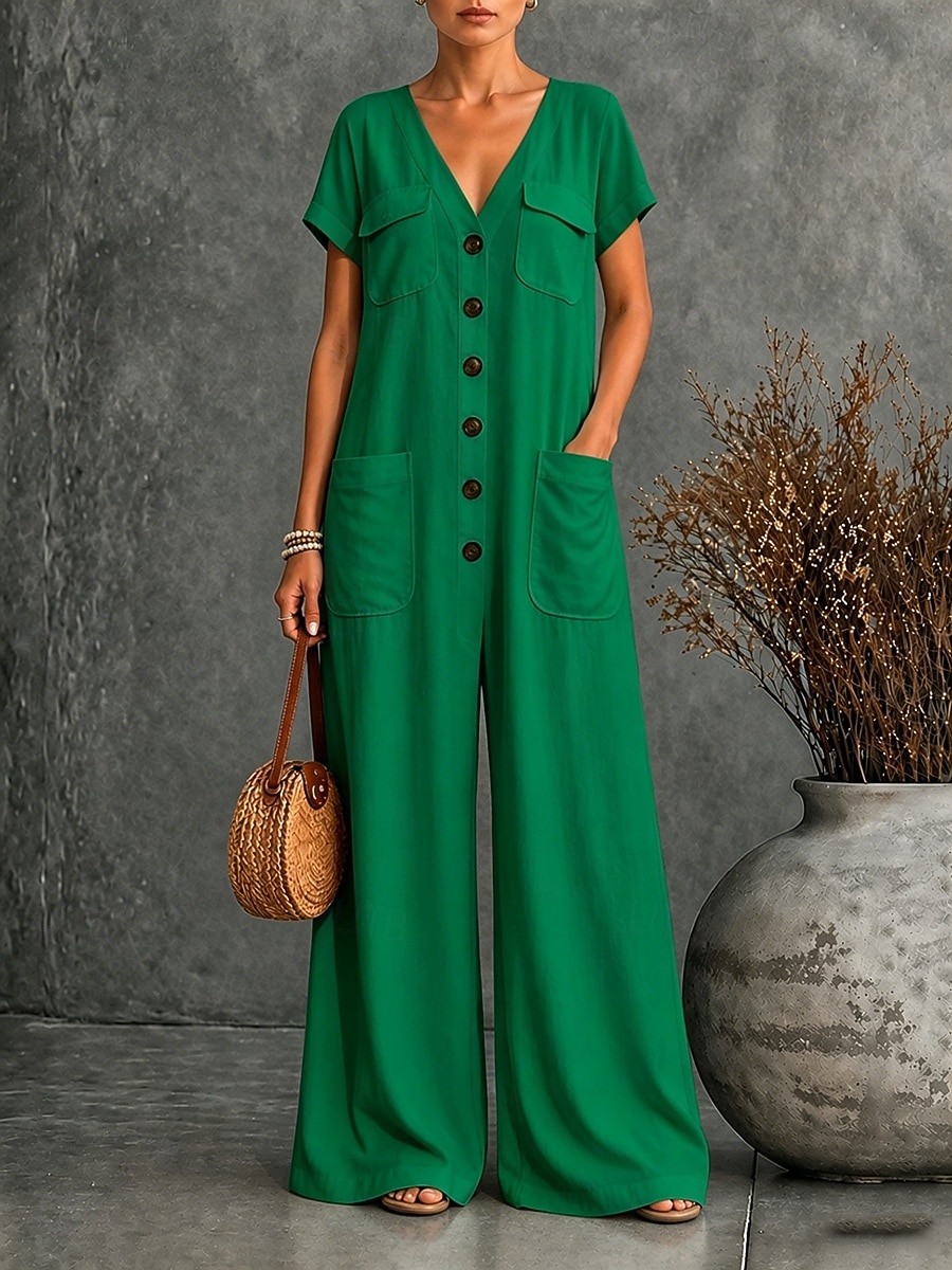 Per donna Pantaloni Eleganti Streetwear Lunghezza intera Vita Alta Tinta unica Tasca Fibbia Inelastico Blu-verde Rose viola Nero Bianco Estate Primavera Vestibilità comoda del 2026 a $35.99 –P5