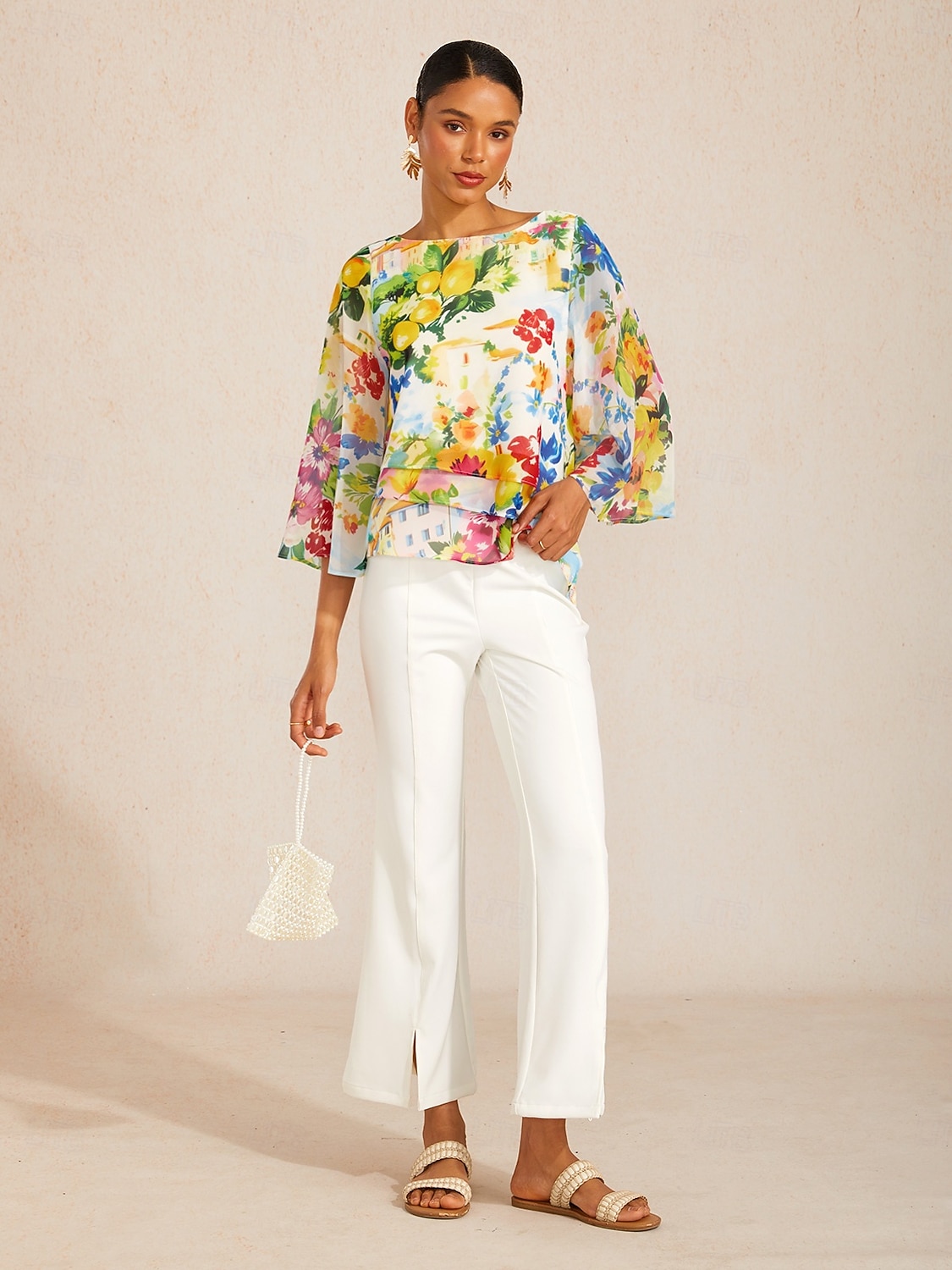 Chiffon-Lagenoberteil mit Zitrusgarten-Motiv 2026 - $67.99 –P1