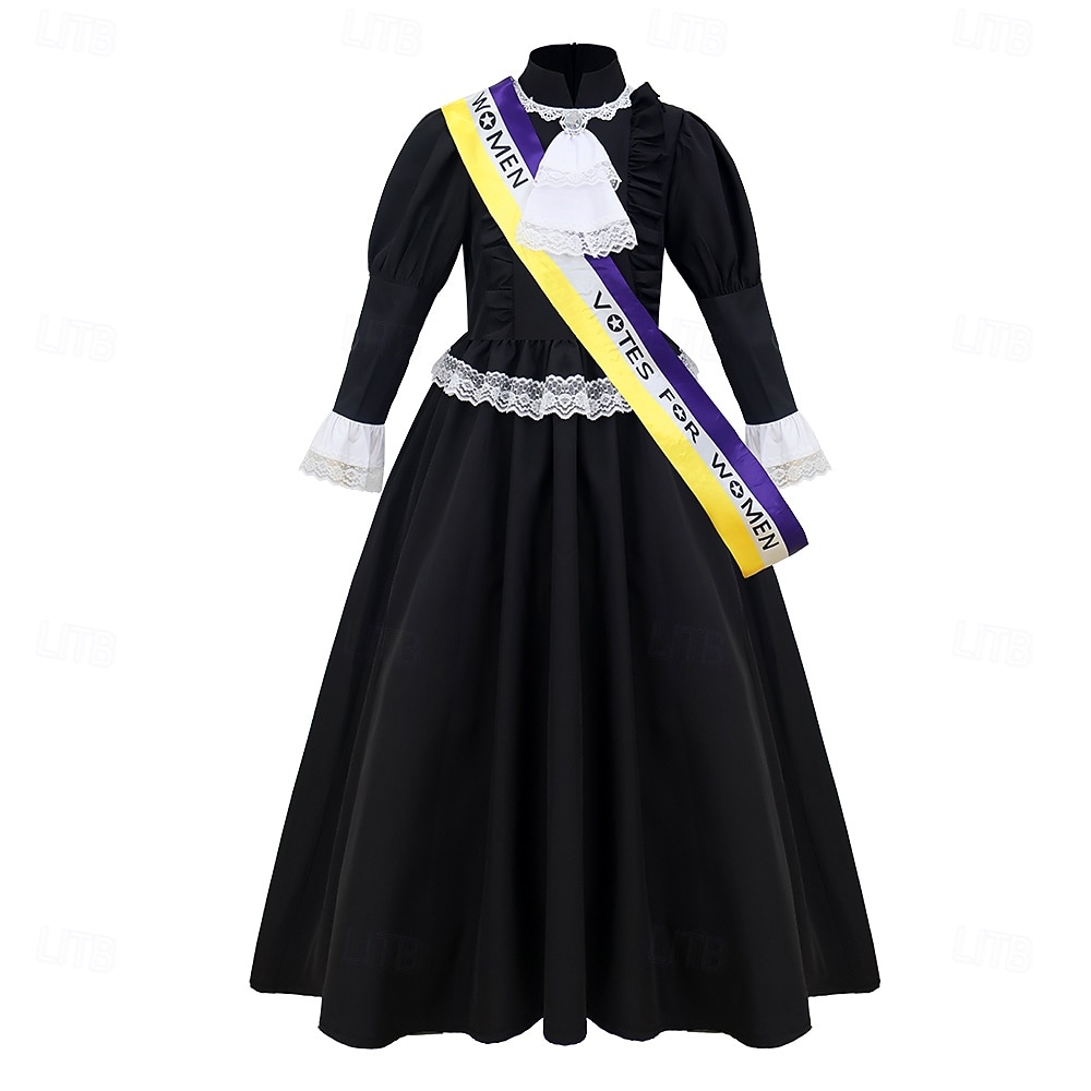 Victorian Medieval Renaissance Floor Length Dress Long Sleeves Princess Ball Gown Fancy Dress Girls' Halloween Carnival World Book Day Party Kid's Dress 2026 - $57.99 –P1