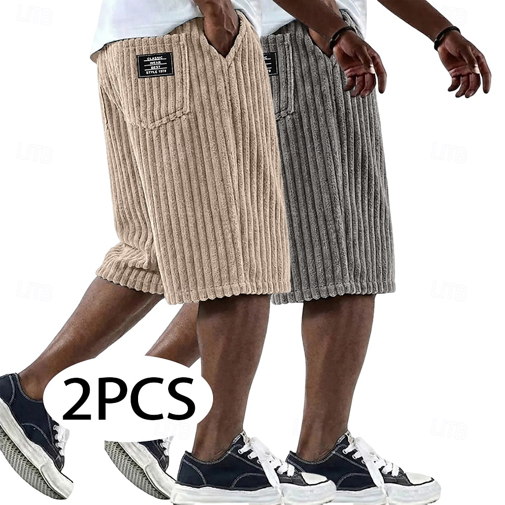 Per uomo Shorts Pantaloncini casual Pantaloncini di velluto a coste Tasca Elastico in vita Testurizzato Tinta unica Semplice Comodità Traspirante Corto Casuale All'aperto Spiaggia Vacanza Moda Bianco del 2026 a $39.99 –P4