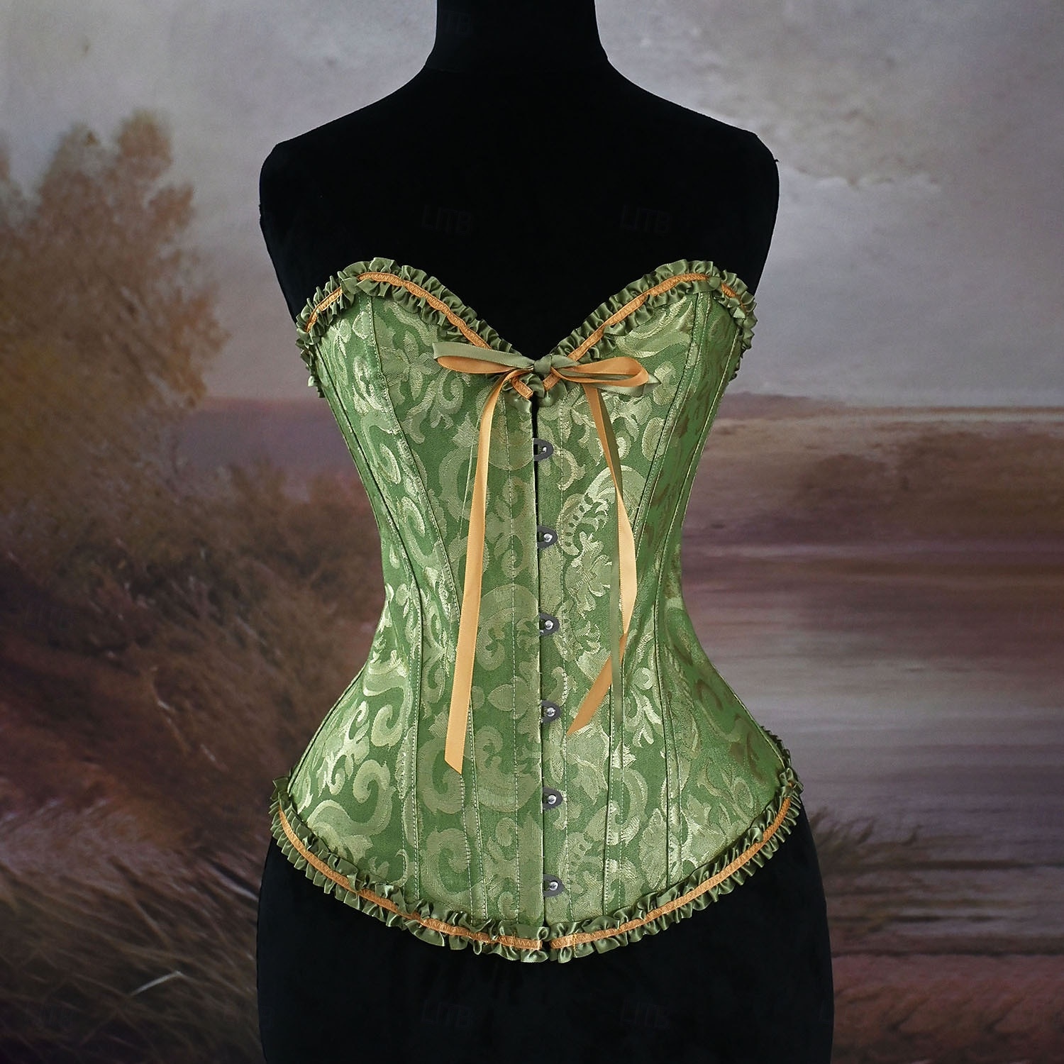 Medieval Renaissance Corset Overbust Corset Noblewoman Jacquard Lace up Floral Fancy Dress Women's Royal Halloween Carnival Renaissance Fair LARP Adults' Corset Spring & Summer 2026 - $36.99 –P4