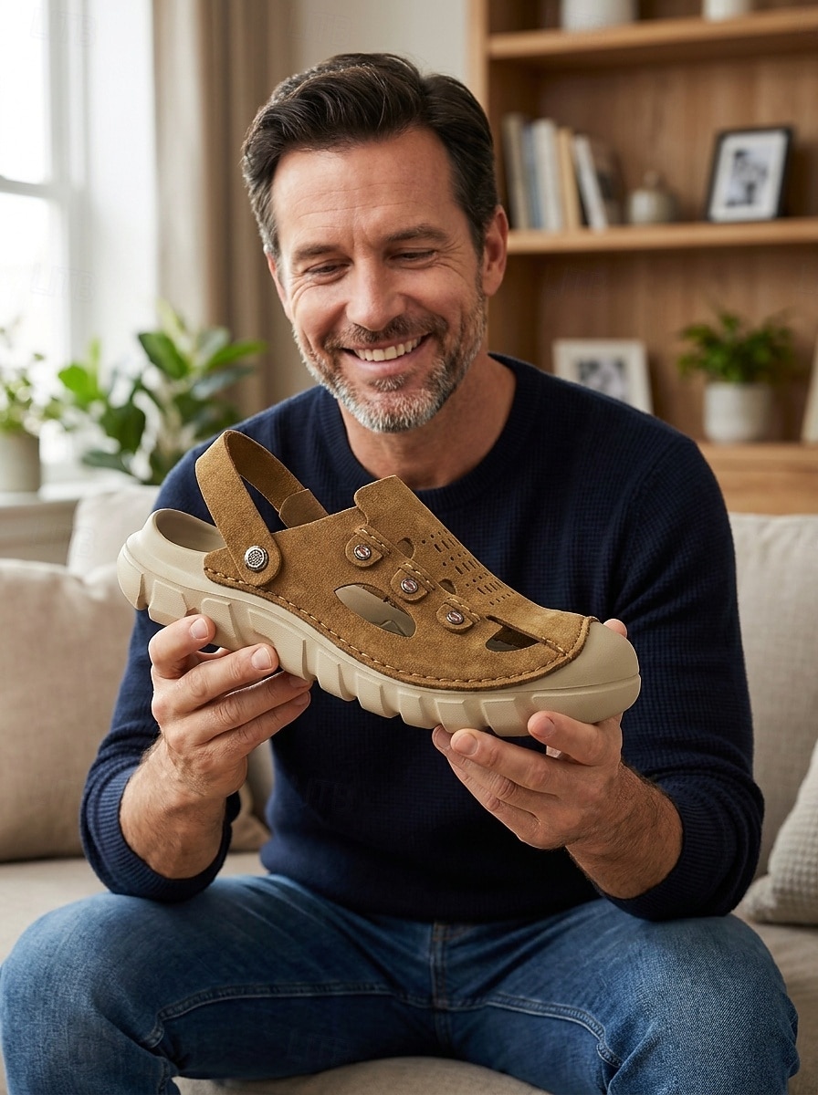 Men's Tan Fisherman Sandals - Breathable Cutout Comfort Summer Shoes - Casual Island & Cruise Footwear for Vacation Travel, Deck Walking and Warm-Weather Leisure 2026 - $46.99 –P2
