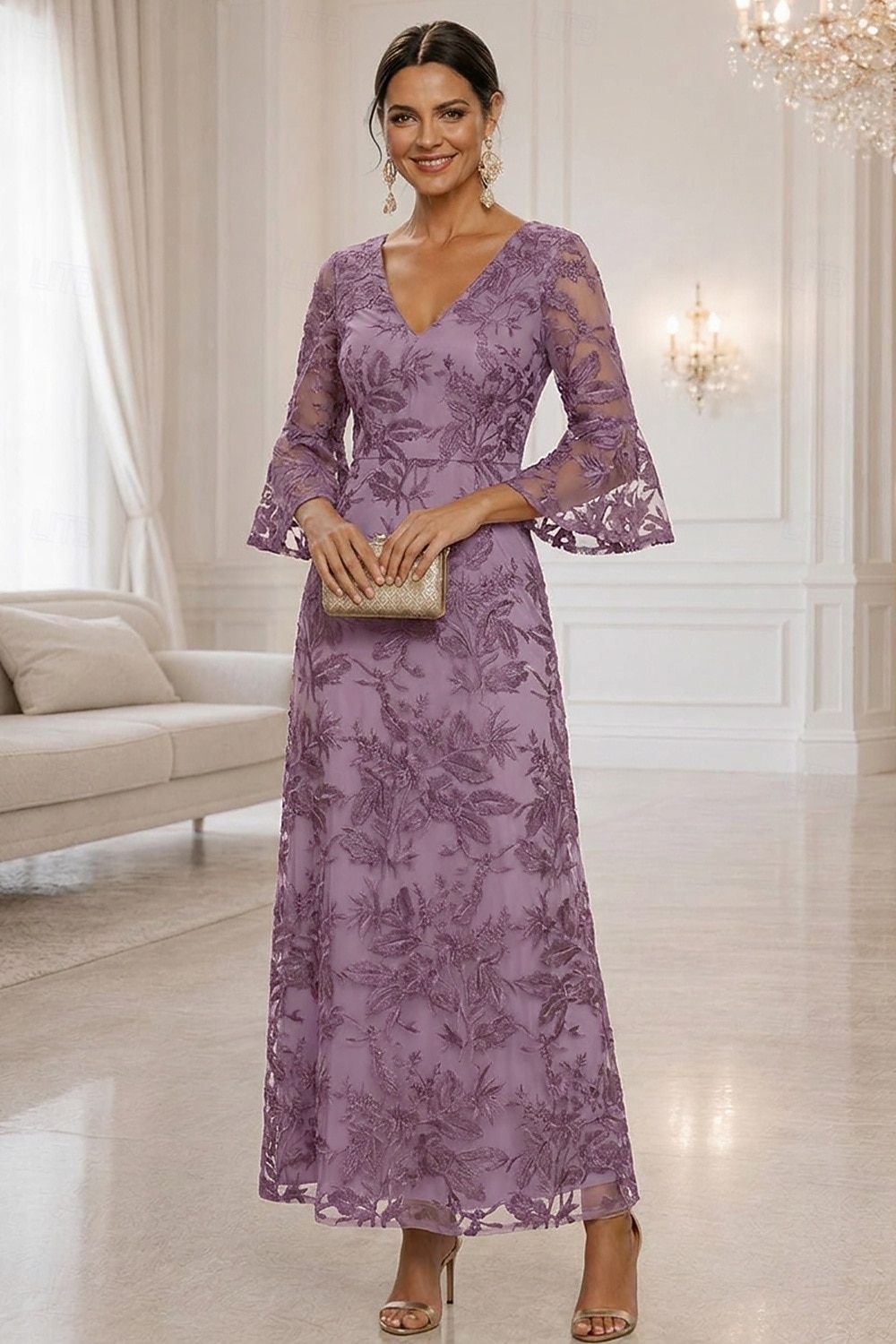 ankle length semi formal dresses Elegant A Line Satin Ankle-length Long Sleeve Prom Dress with Pockets