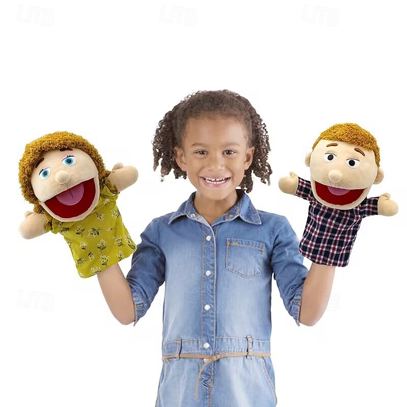 6pcs Family Hand Puppets Set, Soft Plush Human Puppets with Movable Mouths, Grandpa Grandma Dad Mom Son Daughter Puppets for Preschool Early Teaching, Role Play Storytelling for Toddlers Kids 2026 - $42.99 –P4