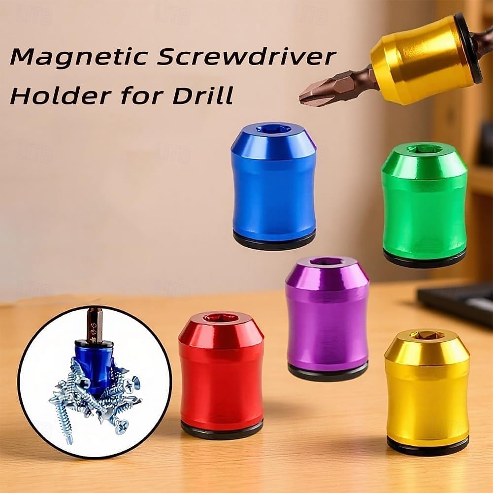 5 stk. magnetisator &avmagnetiseringsverktøysett, oppgraderingsmagnetisk skrueholder, magnetisk boreholder, avtakbar magnetisk skrutrekkerbor, holder for sekskantskrutrekker og kraftbits 2026 - $23.99 –P3