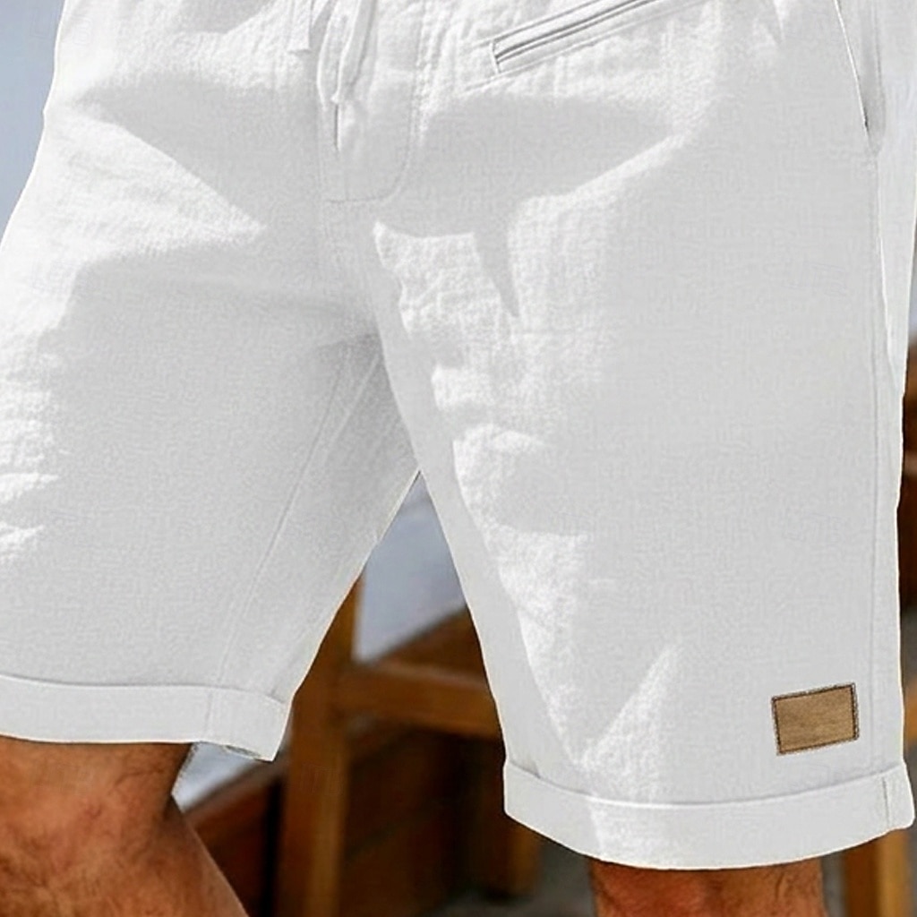 Per uomo Shorts Shorts di Lino Pantaloncini Estivi Shorts da Spiaggia Coulisse Elastico in vita Tasca con cerniera Semplice Tinta unita Comodità Morbido Corto Quotidiano Spiaggia Moda Chic & Moderno del 2026 a $26.99 –P4