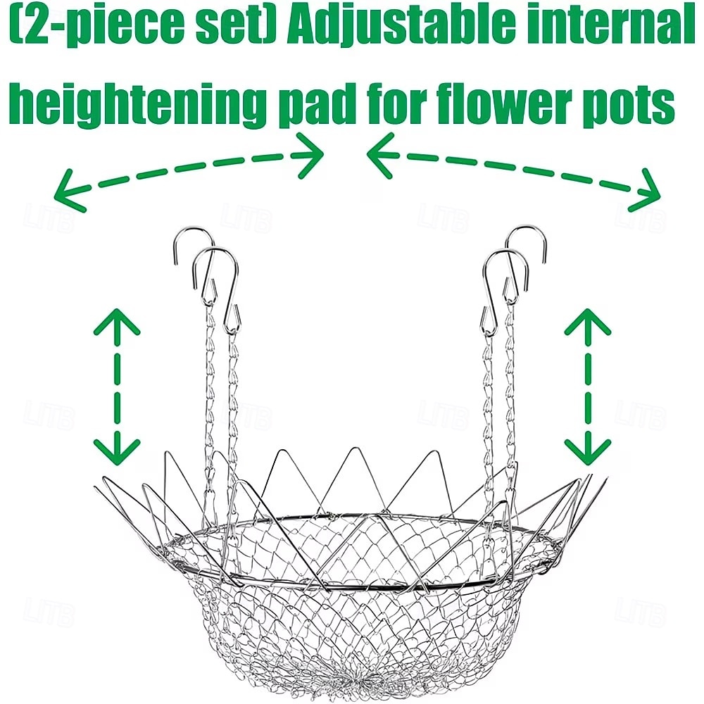 Suporte ajustável para vasos grandes, feito em aço inoxidável resistente à ferrugem, tamanho universal de 30 a 45 cm (12 a 18 polegadas), eleva as plantas para reduzir o uso de terra, ideal para de 2026 por $15.99 –P7