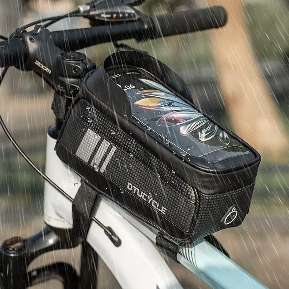 Bolsa para bicicleta com compartimento para celular de 7 polegadas, impermeável, para quadro frontal, compatível com telas sensíveis ao toque, ideal para mountain bike e bicicletas de estrada. Feita de 2026 por $28.99 –P13