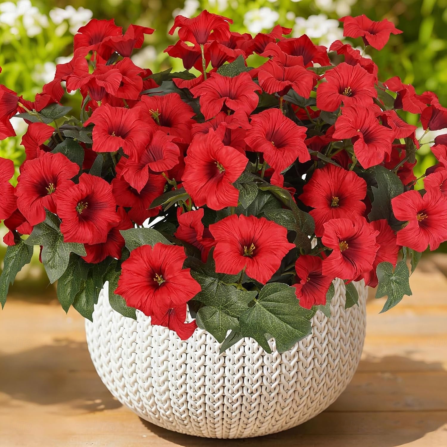 6 Bündel künstliche Blumen für den Außenbereich, künstliche Petunien, Frühlings- und Sommerdekoration, UV-beständige Kunstblumen, die echten Seidenblumen für Pflanzgefäße im Garten vor der Haustür, 2026