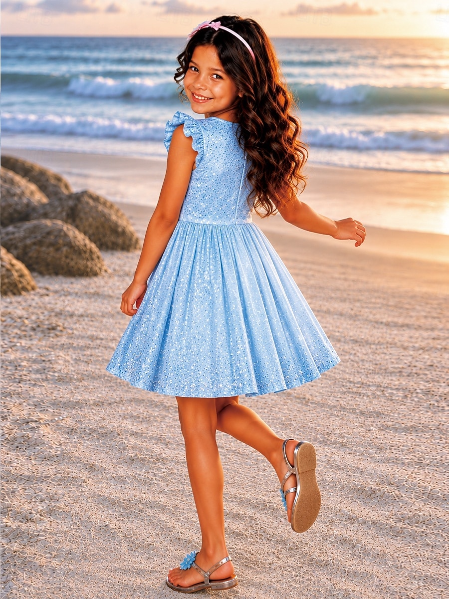 ragazze' 3D Grafico Cartoni animati Da principessa Abito Vestito con Volant Senza Maniche Stampa 3D Estate Primavera Quotidiano Vacanza Feste Carino Essenziale Casual Bambini 4-12 Anni Vestito Casual del 2026 a $8.49 –P3
