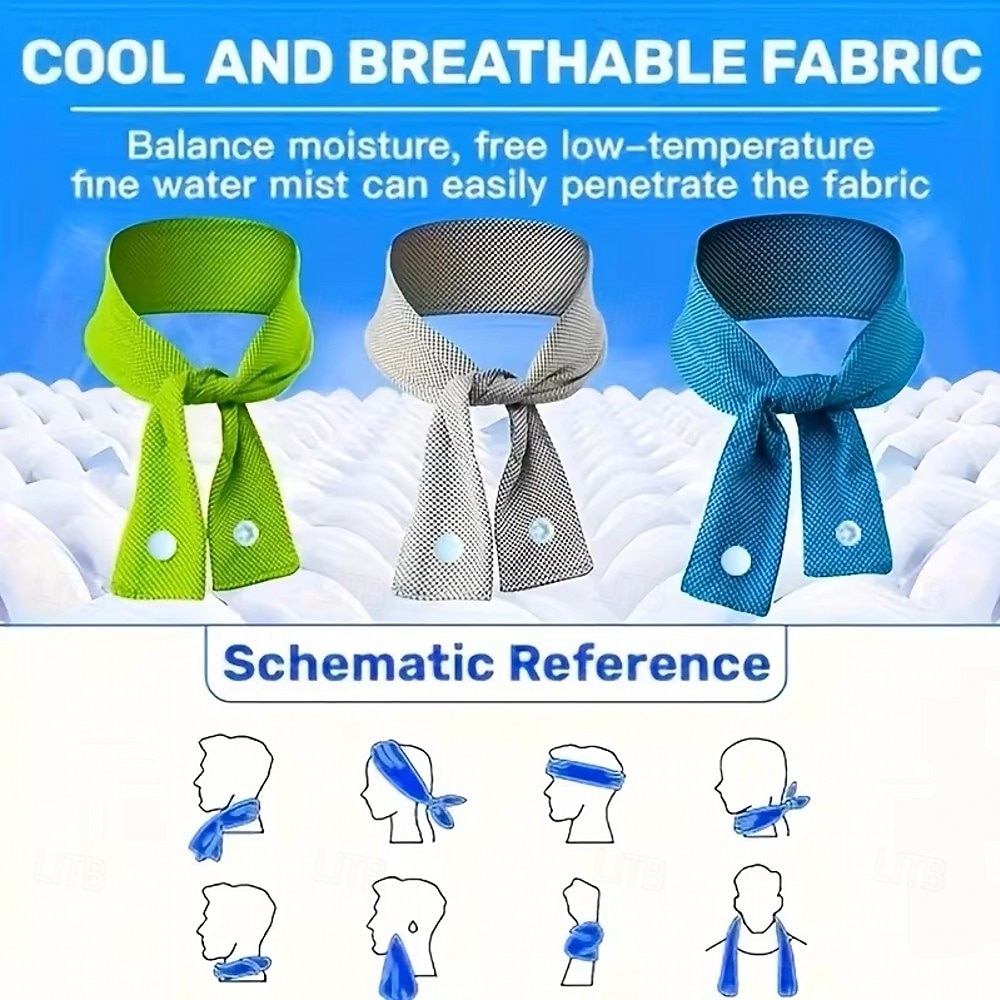 Reusable Cooling Ice Scarf Ice Scarf with A Natural Cool Feeling Sweat-wiping Towel Outdoor Ice Belt Sports Headscarf Cooling Cold Towel Outdoor Running Cycling Bandana 2026 - $13.49 –P7