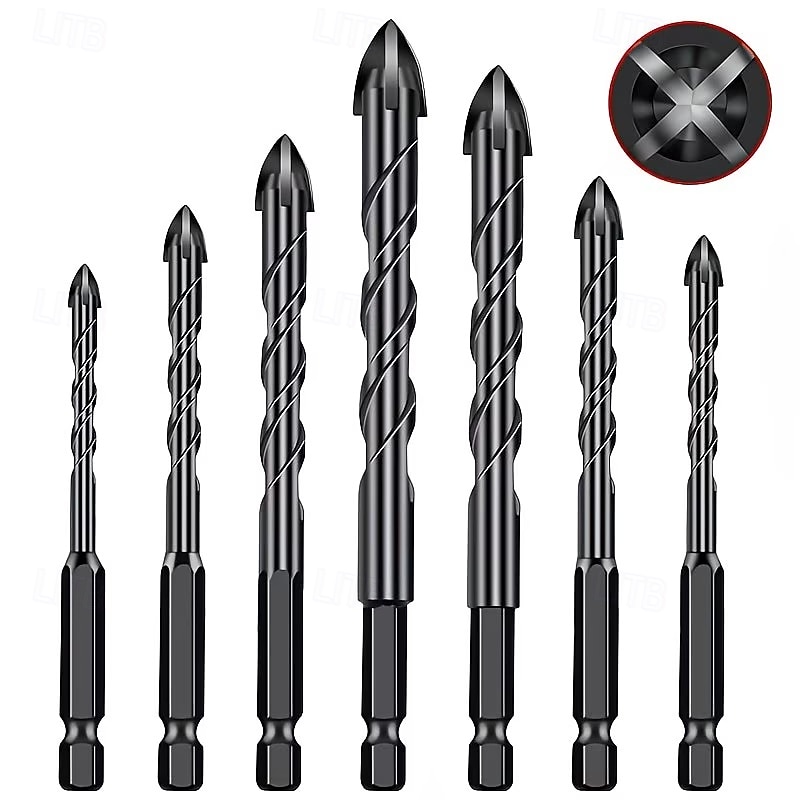 7Pcs Tungsten Carbide Drill Bits, Tungsten Carbide Tip, Hex Shank, Non-Slip Design, Suitable for Glass, Concrete, Brick, Wood, Plastic, Ceramic Tile, Mirror Drilling 2026 - $20.99 –P2