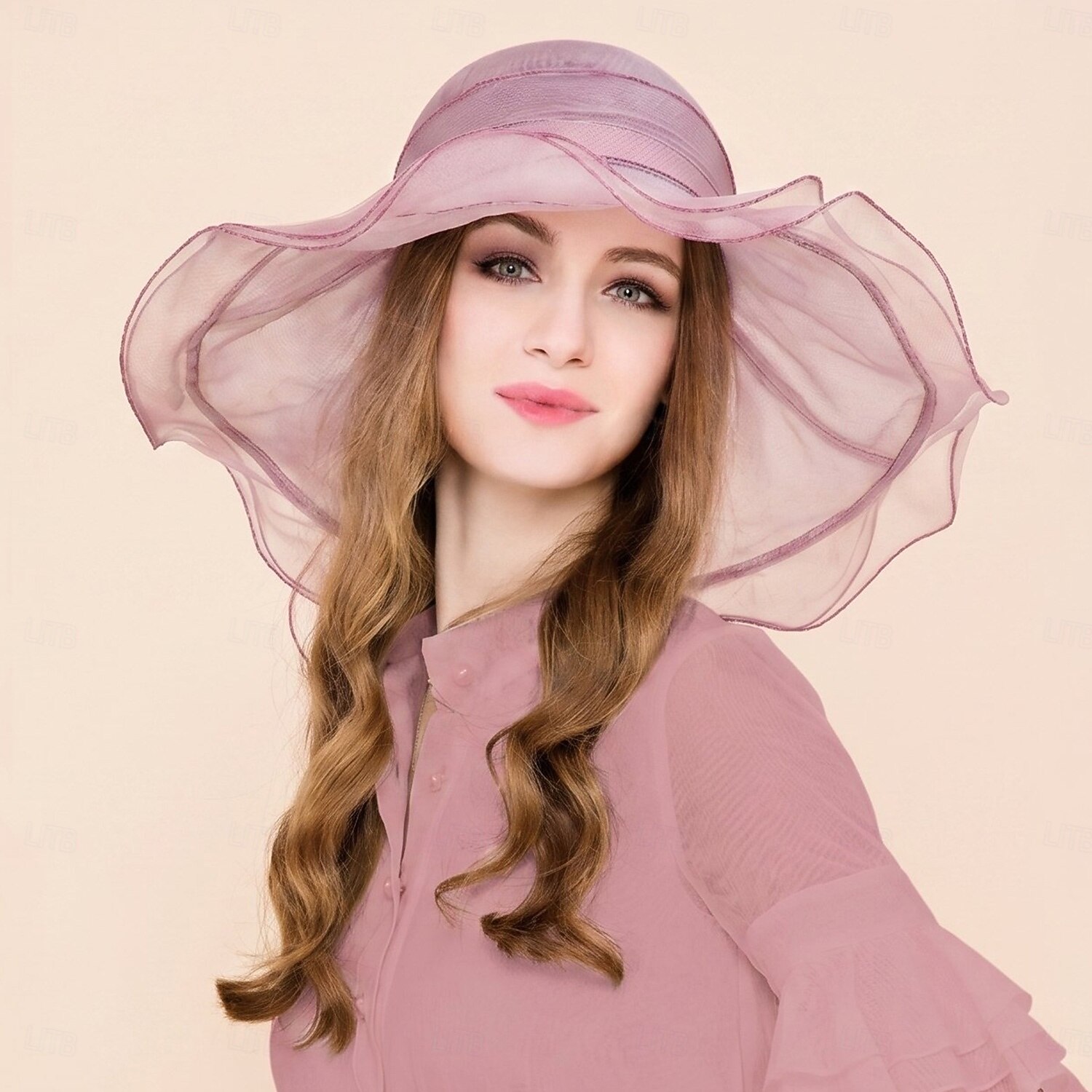hoed Organza Zomerhoed Slappe hoed Bruiloft Elegant Romantisch Dame Met Strik Helm Hoofddeksels 2026 - $63.99 –P7