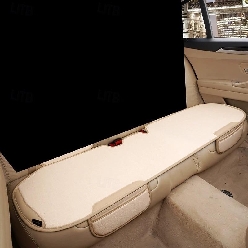 Universal Linen Car Back Seat Cushion, Breathable Rear Seat Pad with Storage Pockets, Non-Slip Seat Protector for Most Vehicles, SUVs, Trucks, Durable All-Season Bench Cover (Rear Seat Only) 2026 - $23.99 –P2