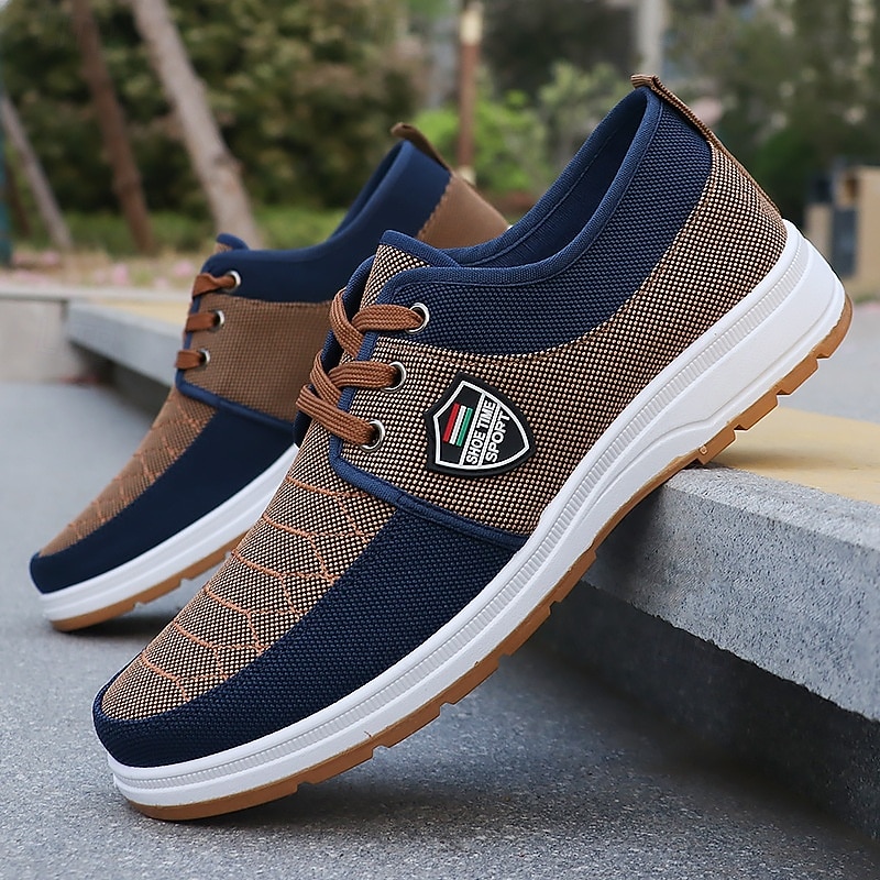 Zapatillas deportivas de hombre con cordones y bloques de color, calzado ligero e informal para caminar, ideal para viajes, uso diario y conjuntos de fin de semana. 2026 - $26.99 –P3