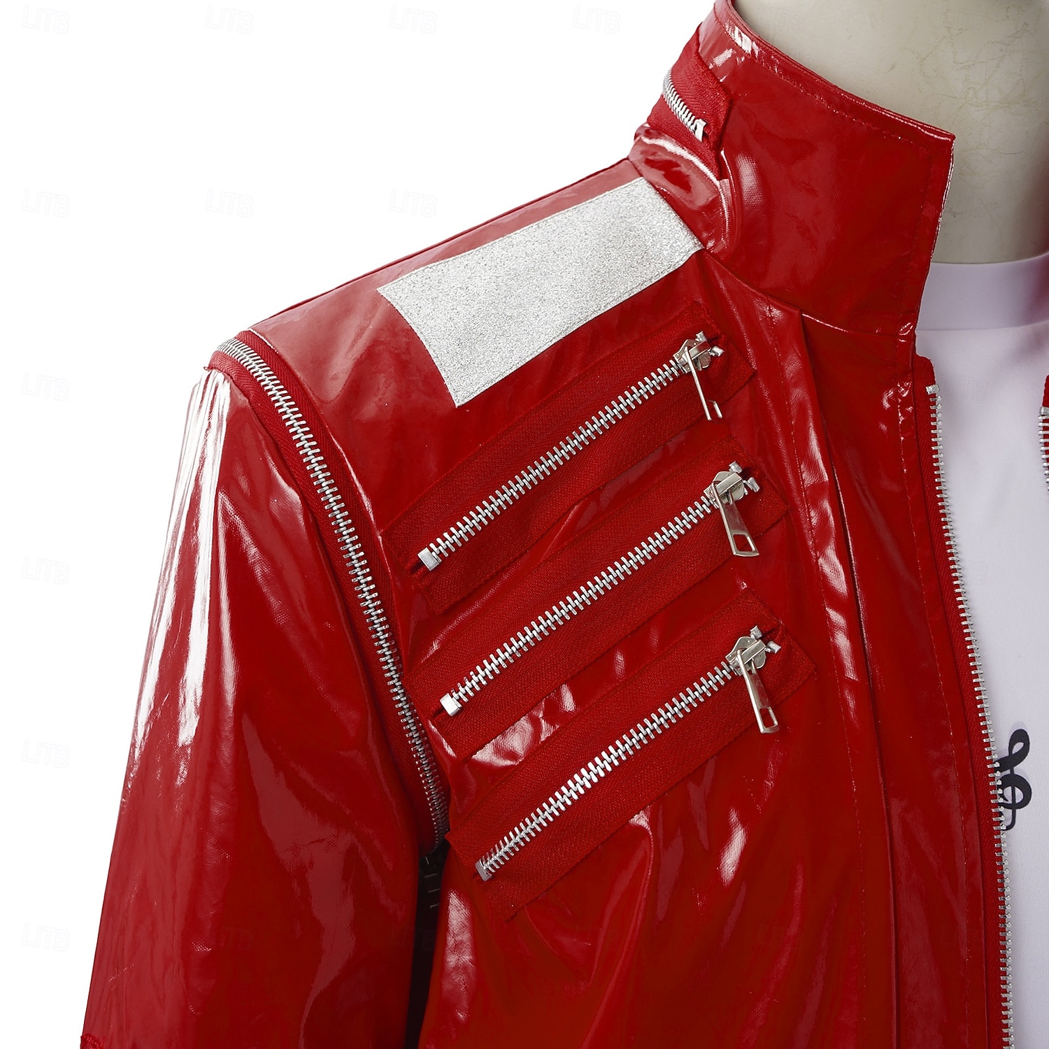 Popstar der 80er Sänger Kostüm mit roter Jacke Ausgefallene Kostüme Musik- und Bühnenikonen Retro Vintage 1980er for Herren Erwachsene Halloween Karneval Buchwoche Party Leistung Symphonie der 2026 - $88.99 –P3