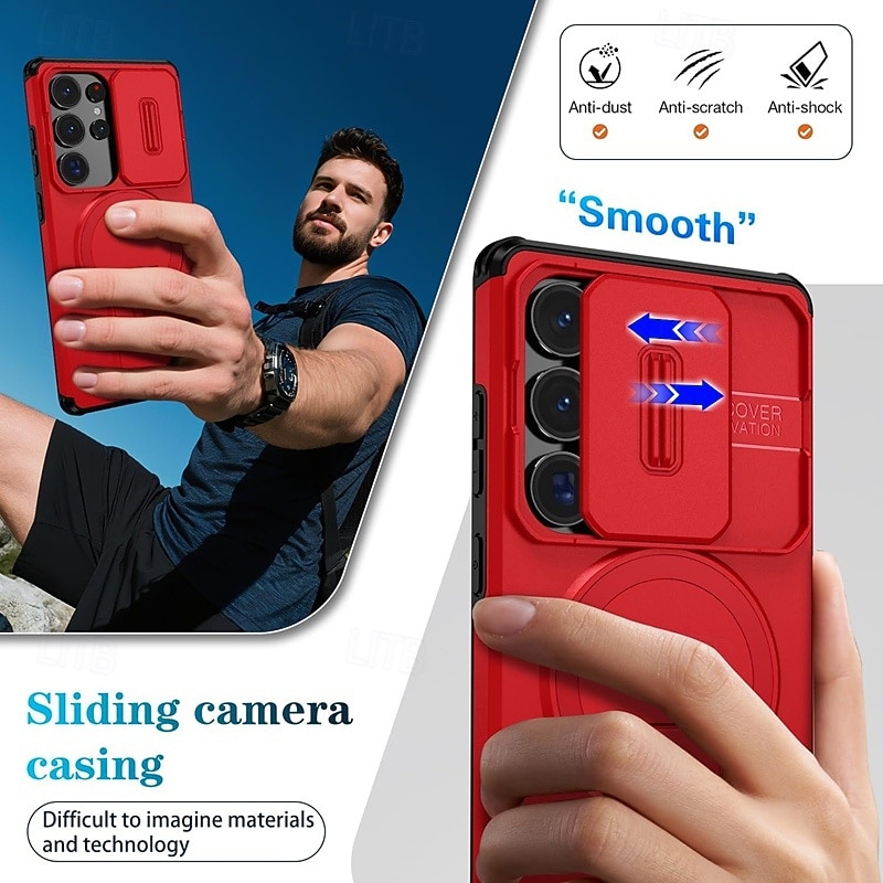 Phone Case For Samsung Galaxy S26 S25 Edge S24 FE S23 Ultra Plus A37 A57 A56 A36 A26 A16 Back Cover With Magsafe with Stand Holder Support Wireless Charging Shockproof Armor ABS+PC 2026 - $13.99 –P13
