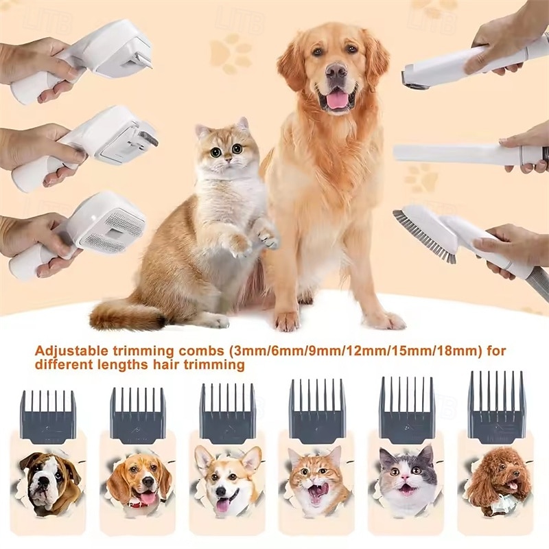 Dog Grooming Vacuum Kit 6 in 1 for Shedding Pet Hair Removal 2.5L Capacity with Hair Clipper Combs for Dogs Cats Home Cleaning 2026 - $143.99 –P4