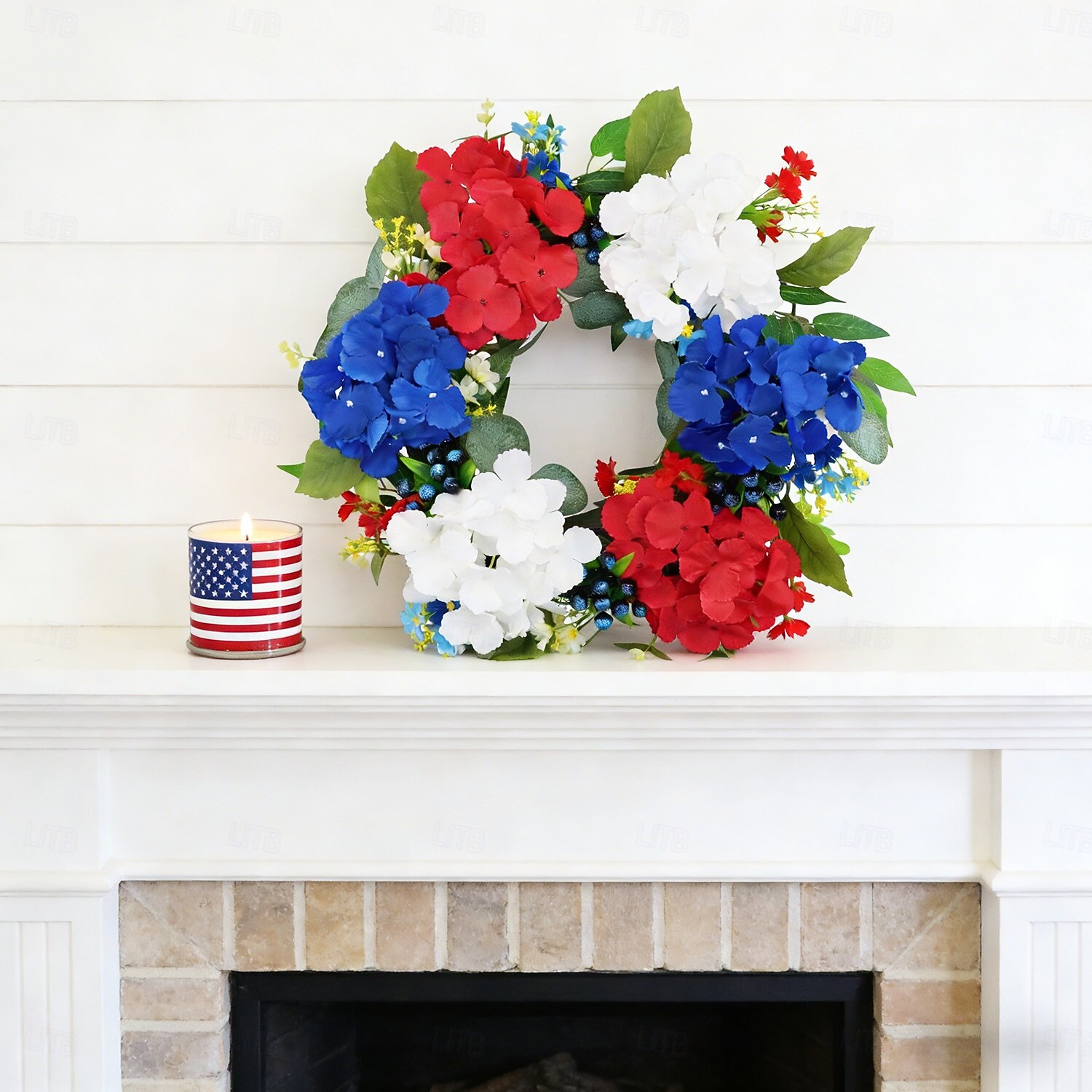 Patriotic Wreath for Front Door 22 Inch 4th of July Red White and Blue Wreaths 250 Anniversary USA Outdoor Decorations America Summer Wreath with Hanger for Home Party Gift 2026 - $30.99 –P10