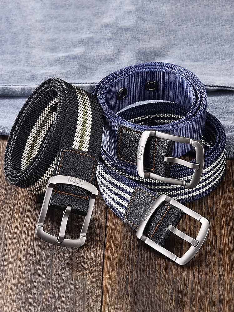 Stevige, verstelbare herenriem van polyester met gesp, duurzame riem in meerdere kleuren, ideaal voor strandvakantie of dagelijks gebruik. &outdoor sportkleding 2026 - $14.99 –P4
