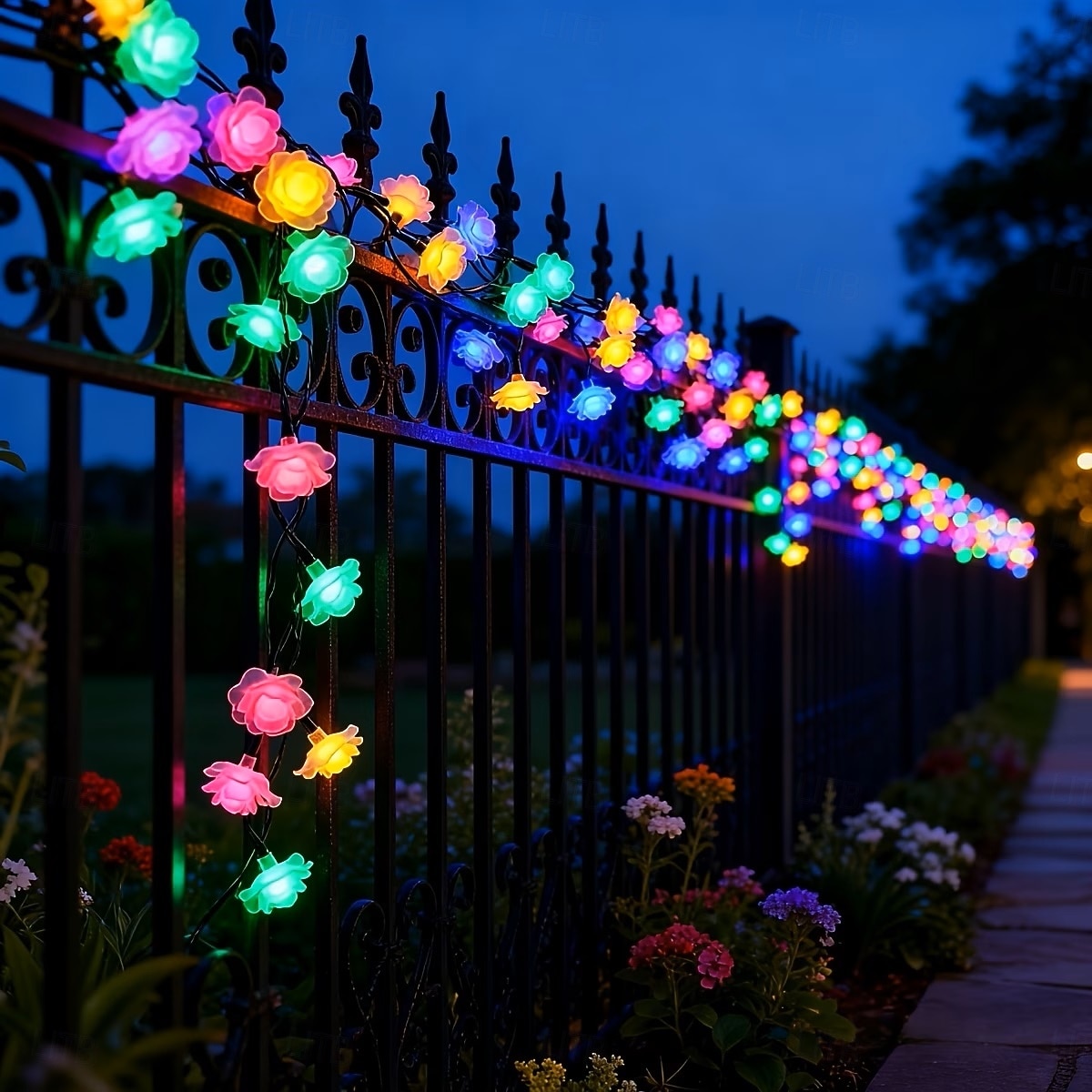 Solar Rose Fairy String Lights 30/50 LEDs  Outdoor Waterproof Atmosphere Lights for Gardens Balconies Fences Holiday Wedding Party Decoration 2026 - $19.99 –P9